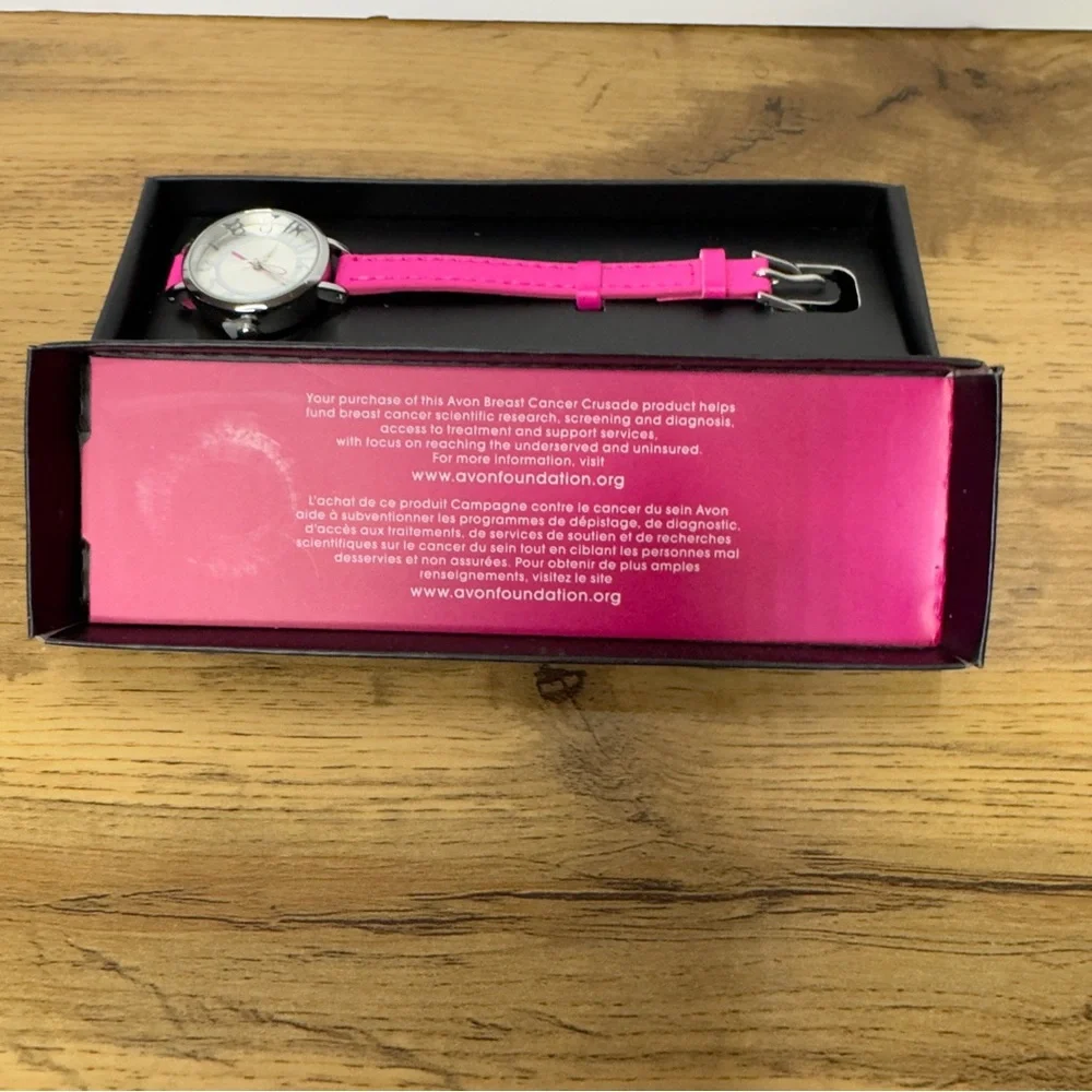 Avon Breast Cancer Awareness Pink and Silver Women's Watch, NIB